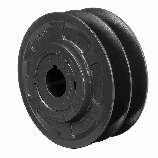2 Groove Cast Iron Finish Bore Fhp Variable Pitch Sheave, 2VP65X 1 3/8